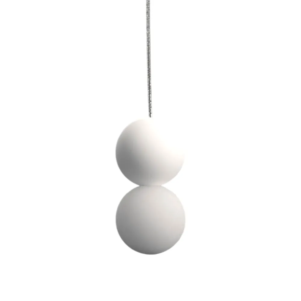 Lampade A Sospensione-Selezionato da Mazzolaluce Lampada a sospensione doppia sfera gesso vetro bianca
