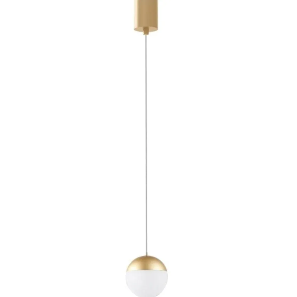 Lampade A Sospensione-Selezionato da Mazzolaluce Lampada a sospensione dorata sfera led 10w 3000k