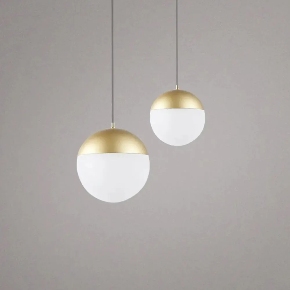 Lampade A Sospensione-Selezionato da Mazzolaluce Lampada a sospensione dorata sfera led 10w 3000k
