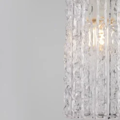Lampade A Sospensione-Selezionato da Mazzolaluce Lampada a sospensione dorata vetro trasparente lavorato