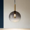 Lampade A Sospensione-Ideal Lux Lampada a sospensione empire sp1 sfera vetro fume