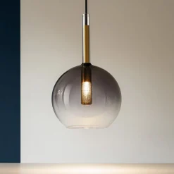 Lampade A Sospensione-Ideal Lux Lampada a sospensione empire sp1 sfera vetro fume