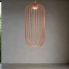 Lampade A Sospensione-Selezionato da Mazzolaluce Lampada a sospensione gabbia di metallo rosso mattone design moderno