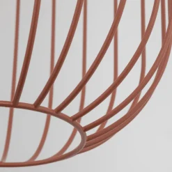 Lampade A Sospensione-Selezionato da Mazzolaluce Lampada a sospensione gabbia di metallo rosso mattone design moderno