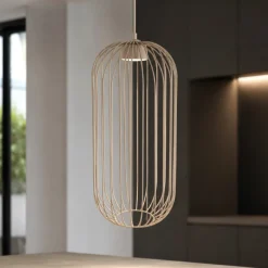 Lampade A Sospensione-Selezionato da Mazzolaluce Lampada a sospensione gabbia di metallo sabbia design moderno