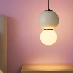 Lampade A Sospensione-Selezionato da Mazzolaluce Lampada a sospensione grigio led 3000k vetro porcellana