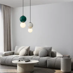 Lampade A Sospensione-Selezionato da Mazzolaluce Lampada a sospensione grigio led 3000k vetro porcellana