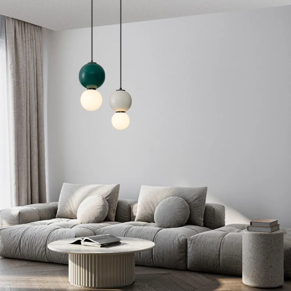 Lampade A Sospensione-Selezionato da Mazzolaluce Lampada a sospensione grigio led 3000k vetro porcellana