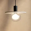 Lampade A Sospensione-Selezionato da Mazzolaluce Lampada a sospensione hos disco di cemento beige con sfera in vetro