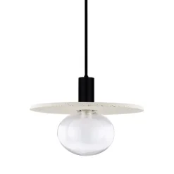 Lampade A Sospensione-Selezionato da Mazzolaluce Lampada a sospensione hos disco di cemento beige con sfera in vetro