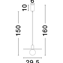 Lampade A Sospensione-Selezionato da Mazzolaluce Lampada a sospensione hos disco di cemento beige con sfera in vetro