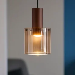 Lampade A Sospensione-Perenz Illuminazione Lampada a sospensione hugo moderna vetro ambra