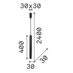 Lampade A Sospensione-Ideal Lux Lampada a sospensione ultrathin sp d040 square on-off led 3000k