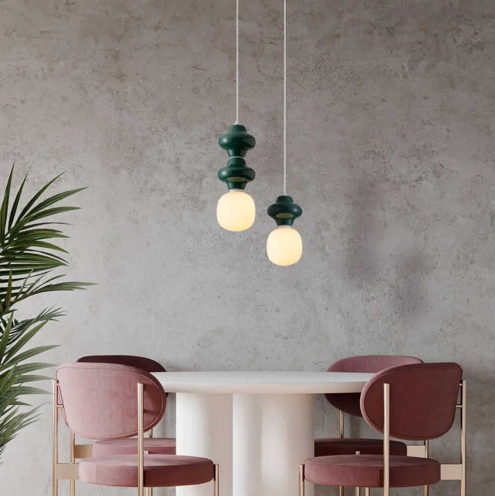 Lampade A Sospensione-Selezionato da Mazzolaluce Lampada a sospensione in ceramica verde design moderna