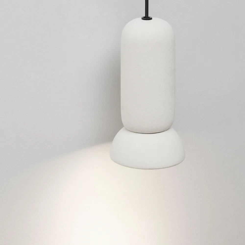 Lampade A Sospensione-Selezionato da Mazzolaluce Lampada a sospensione in ceramica bianco opaco moderna per comodini