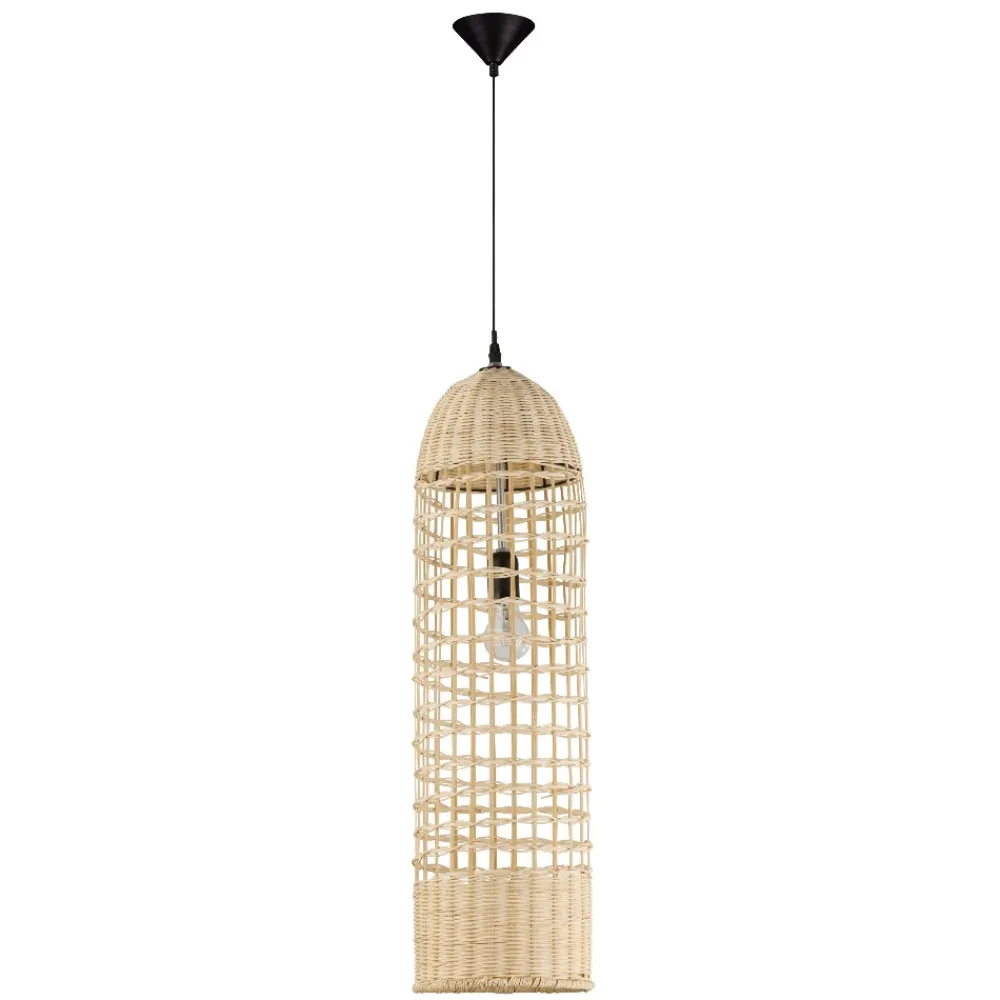 Lampade A Sospensione-Selezionato da Mazzolaluce Lampada a sospensione in rattan naturale intrecciato per comodino camera da letto