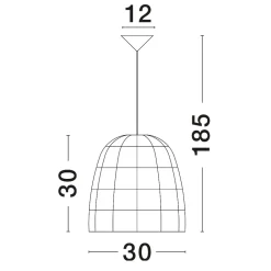 Lampade A Sospensione-Selezionato da Mazzolaluce Lampada a sospensione in rattan naturale 30 cm