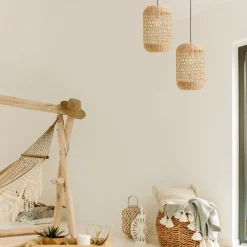 Lampade A Sospensione-Selezionato da Mazzolaluce Lampada a sospensione in rattan naturale 24 cm