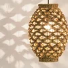 Lampade A Sospensione-Selezionato da Mazzolaluce Lampada a sospensione in rattan e giacinto essiccato