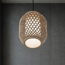 Lampade A Sospensione-Selezionato da Mazzolaluce Lampada a sospensione in rattan 20 cm