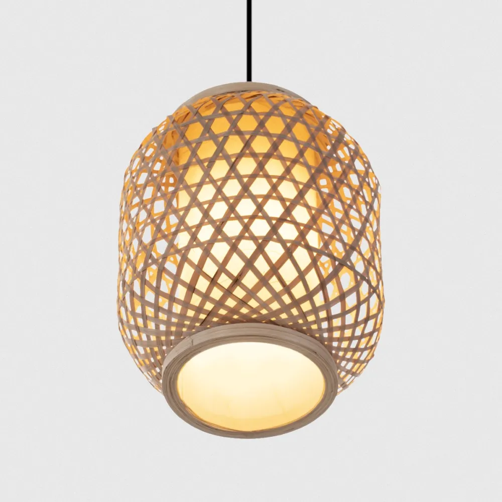 Lampade A Sospensione-Selezionato da Mazzolaluce Lampada a sospensione in rattan 20 cm