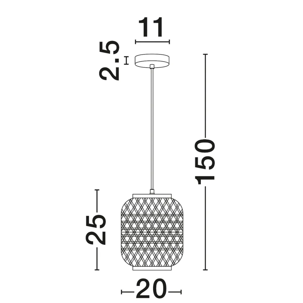 Lampade A Sospensione-Selezionato da Mazzolaluce Lampada a sospensione in rattan 20 cm