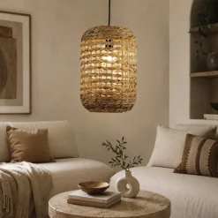 Lampade A Sospensione-Selezionato da Mazzolaluce Lampada a sospensione in rattan per soggiorno