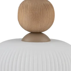 Lampade A Sospensione-Selezionato da Mazzolaluce Lampada a sospensione inserti in legno vetro bianco