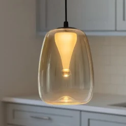 Lampade A Sospensione-Selezionato da Mazzolaluce Lampada a sospensione in vetro ambrato led 3000k design moderno