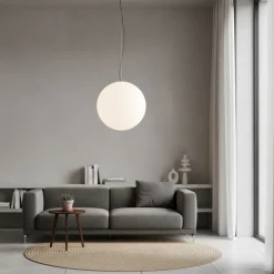 Lampade A Sospensione-Linea Light Lampada a sospensione ip65 sfera bianca 28 cm oh! per bagno cavo nero