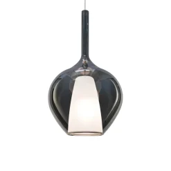 Lampade A Sospensione-Ideal Lux Lampada a sospensione klique sp1-1 d28 vetro fume' per soggiorno