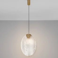 Lampade A Sospensione-Selezionato da Mazzolaluce Lampada a sospensione l30cm conchiglia di vetro per camera da letto