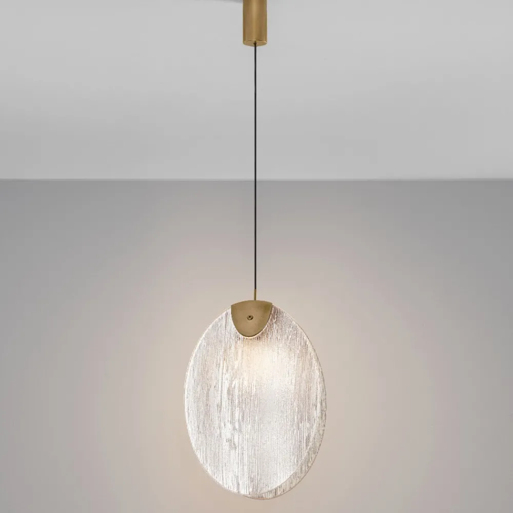 Lampade A Sospensione-Selezionato da Mazzolaluce Lampada a sospensione l30cm conchiglia di vetro per camera da letto