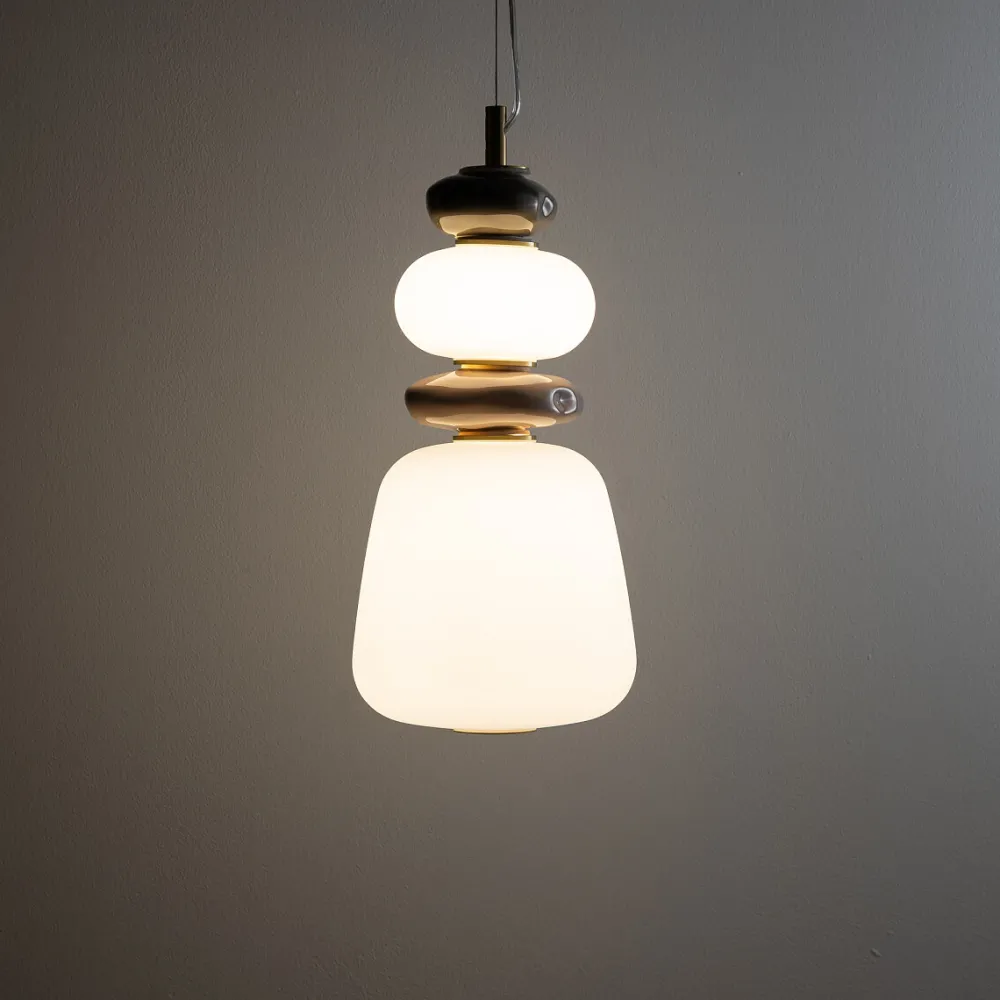 Lampade A Sospensione-Selezionato da Mazzolaluce Lampada a sospensione led design vetro ceramica