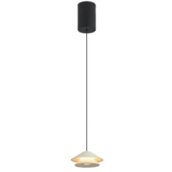 Lampade A Sospensione-Selezionato da Mazzolaluce Lampada a sospensione led doppio cono bianco saliscendi per tavolino