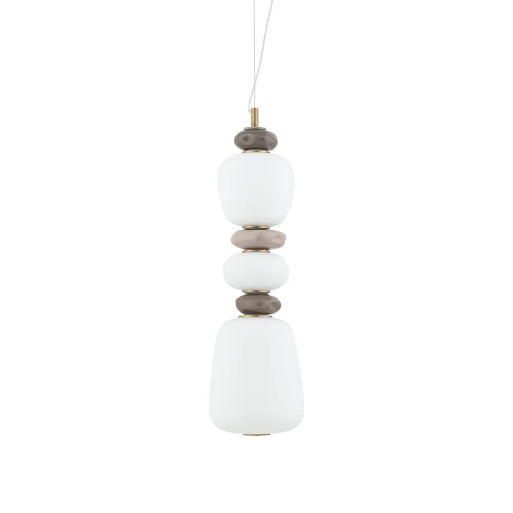 Lampade A Sospensione-Selezionato da Mazzolaluce Lampada a sospensione ,led in vetro inserti in ceramica design moderno