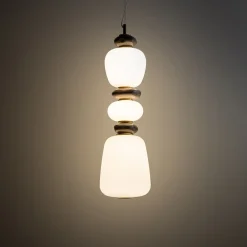 Lampade A Sospensione-Selezionato da Mazzolaluce Lampada a sospensione ,led in vetro inserti in ceramica design moderno
