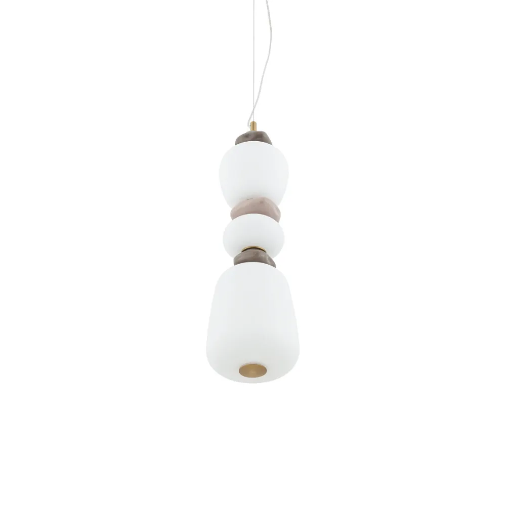 Lampade A Sospensione-Selezionato da Mazzolaluce Lampada a sospensione ,led in vetro inserti in ceramica design moderno