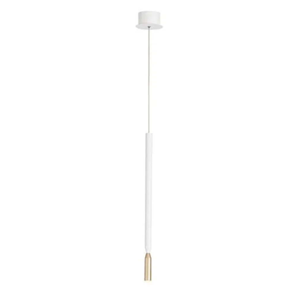 Lampade A Sospensione-Ondaluce Lampada a sospensione led isola cucina so tubic bianco e oro