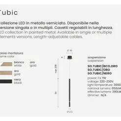 Lampade A Sospensione-Ondaluce Lampada a sospensione led isola cucina so tubic bianco e oro