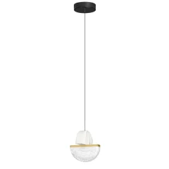 Lampade A Sospensione-Selezionato da Mazzolaluce Lampada a sospensione led marmo bianco vetro design contemporaneo per comodini