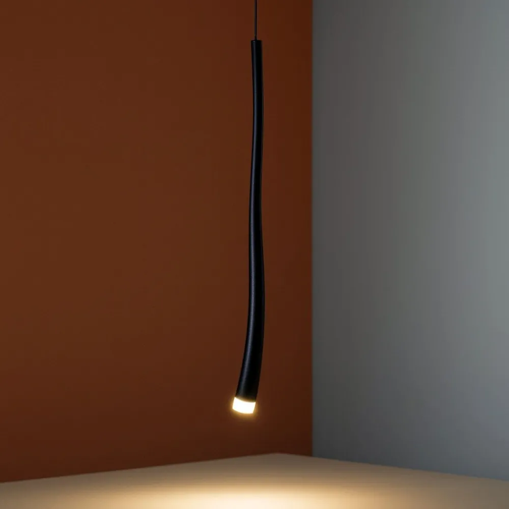 Lampade A Sospensione-Selezionato da Mazzolaluce Lampada a sospensione led nera design moderna fp