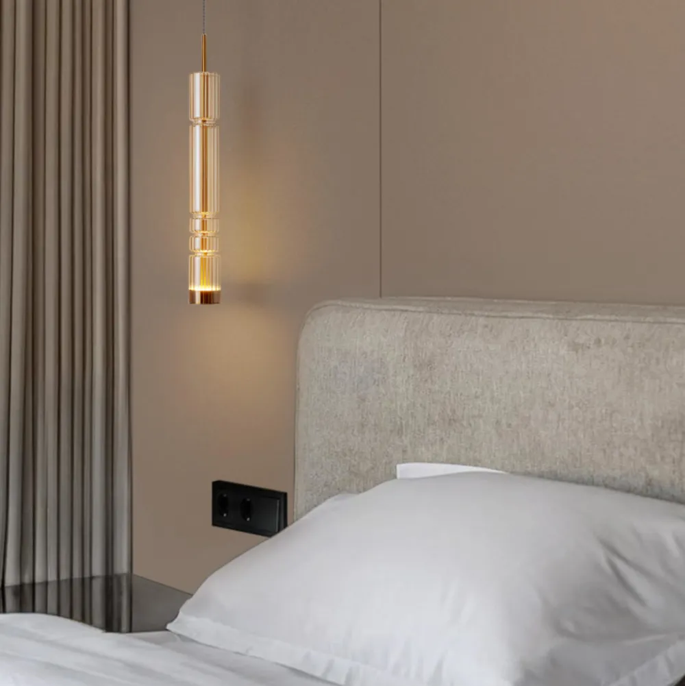 Lampade A Sospensione-Selezionato da Mazzolaluce Lampada a sospensione led oro vetro ambra per camera da letto
