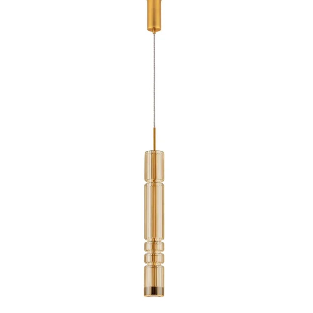 Lampade A Sospensione-Selezionato da Mazzolaluce Lampada a sospensione led oro vetro ambra per camera da letto