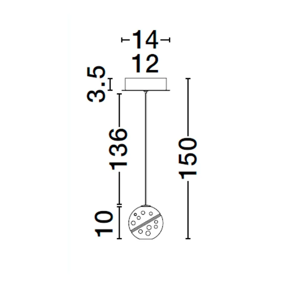 Lampade A Sospensione-Selezionato da Mazzolaluce Lampada a sospensione led oro sfera vetro soffiato design