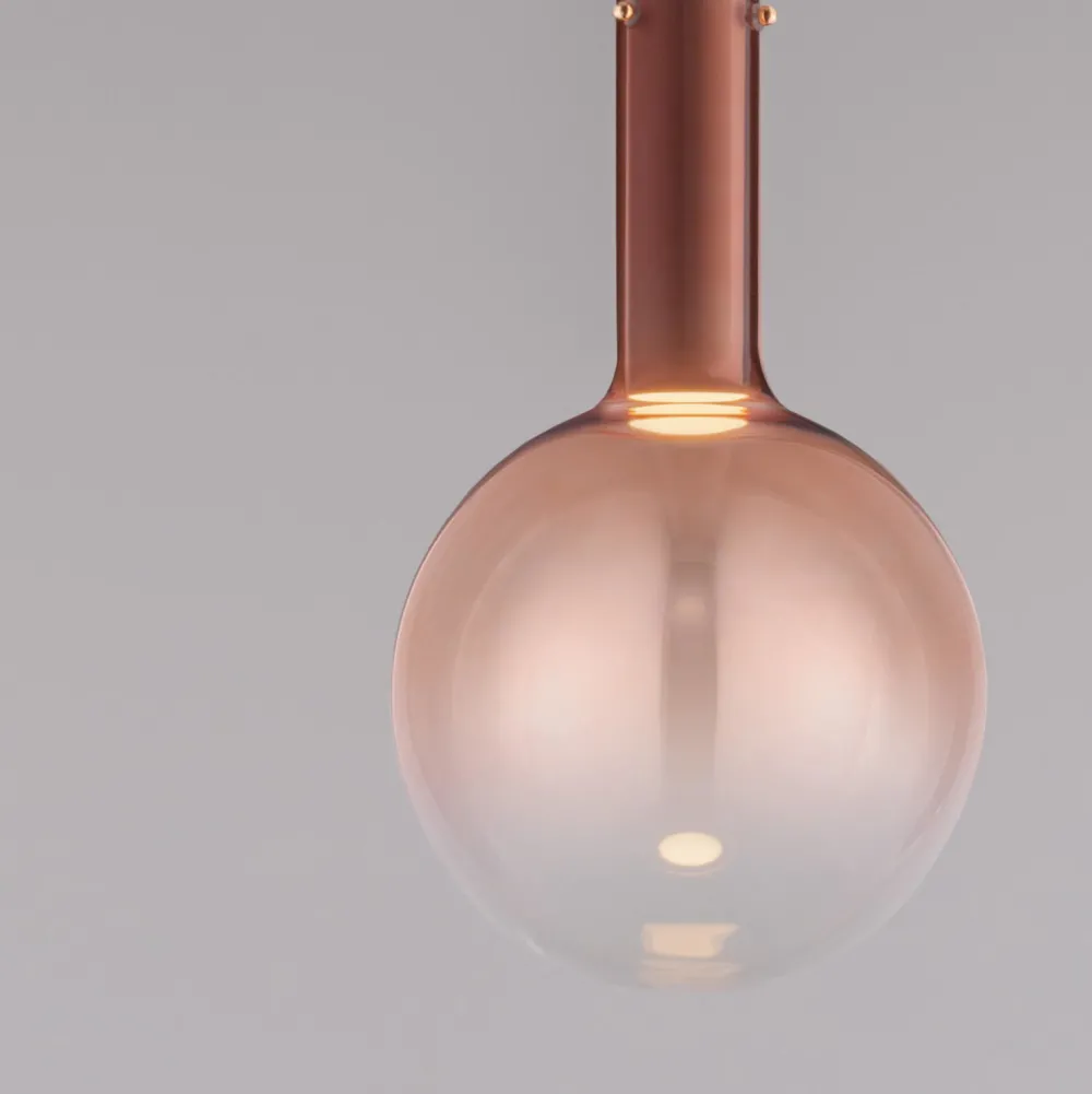 Lampade A Sospensione-Selezionato da Mazzolaluce Lampada a sospensione led sfera vetro tonalità rosa
