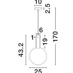 Lampade A Sospensione-Selezionato da Mazzolaluce Lampada a sospensione led sfera vetro tonalità rosa