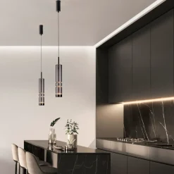 Lampade A Sospensione-Selezionato da Mazzolaluce Lampada a sospensione led vetro fume cilindro