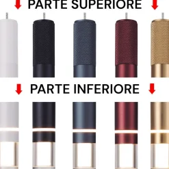 Lampade A Sospensione-Selezionato da Mazzolaluce Lampada a sospensione led 7w 3000k cilindro antracite per isola penisola