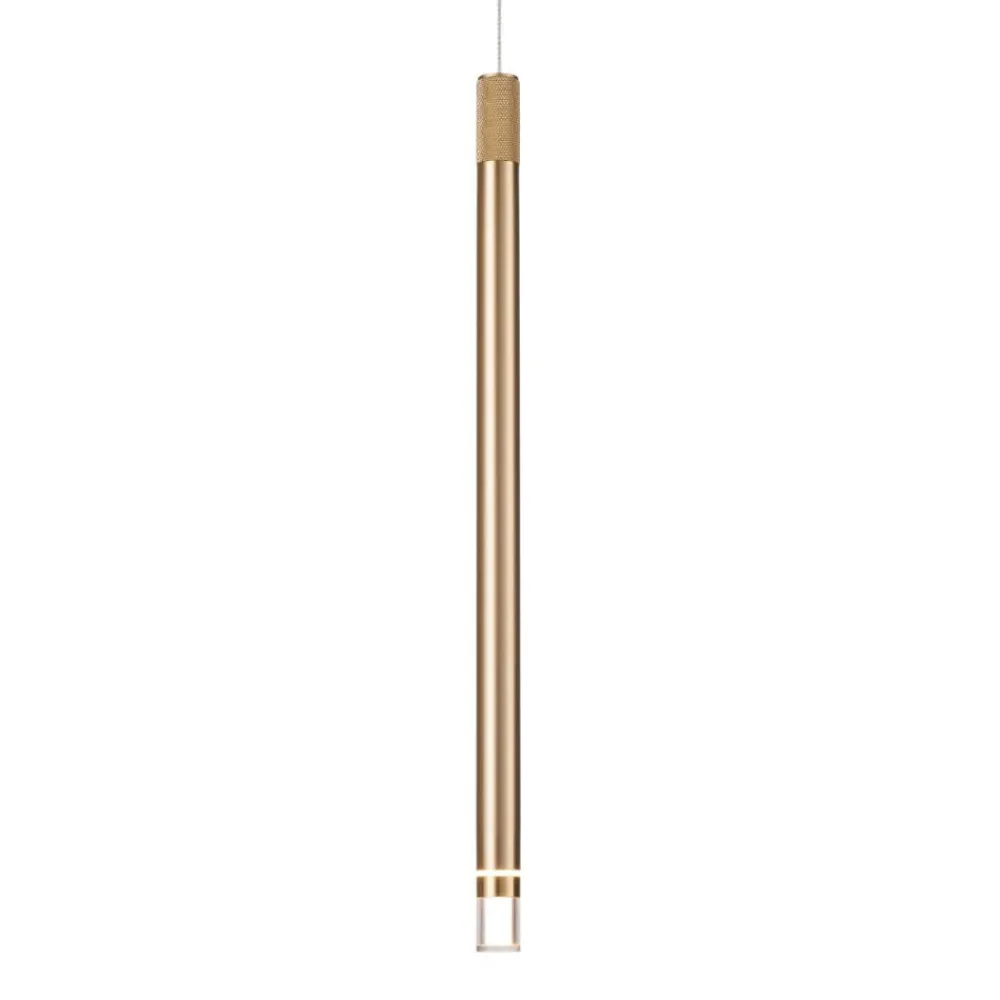 Lampade A Sospensione-Selezionato da Mazzolaluce Lampada a sospensione led 7w 3000k cilindro oro sottile design